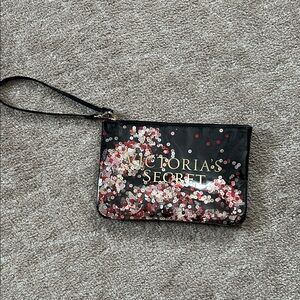 Victoria's Secret Black and Pink Sequin Wristlet
